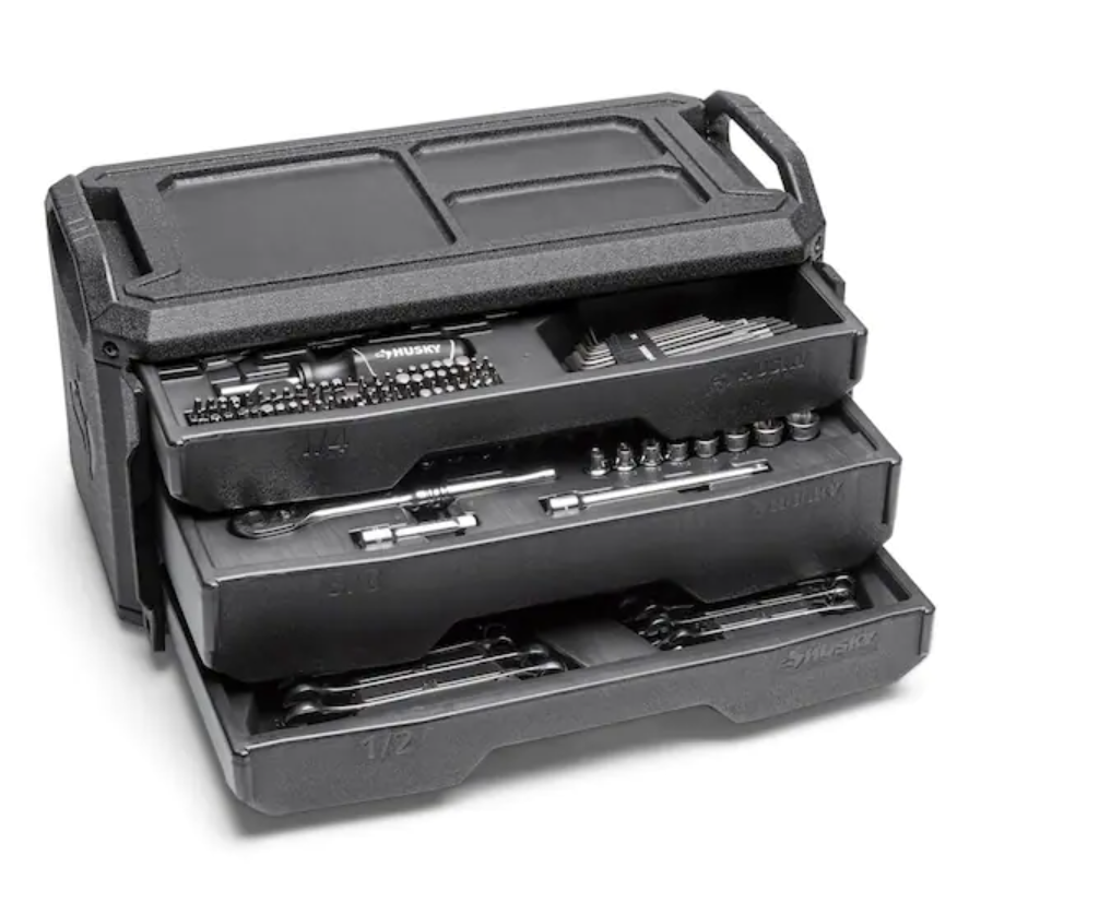 Husky 280-Piece SAE/Metric Mechanics Tool Set with Tool Box
